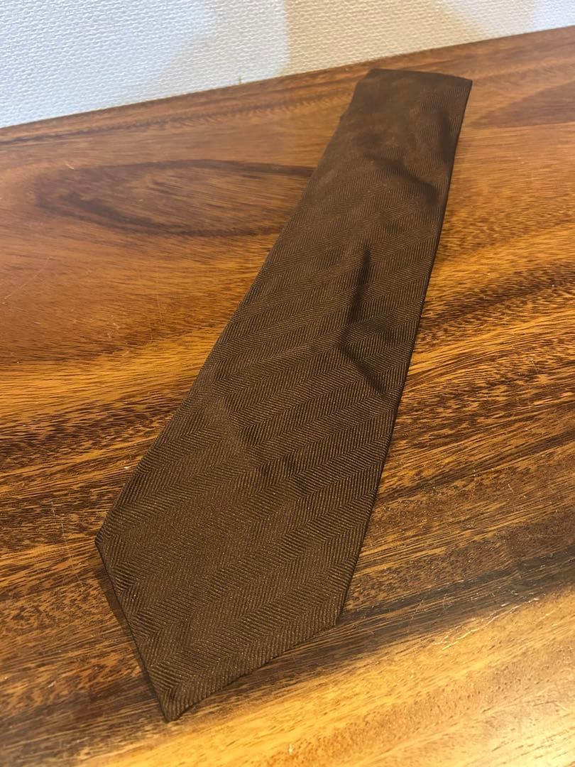 マリネッラ ブラウンヘリンボーンネクタイ