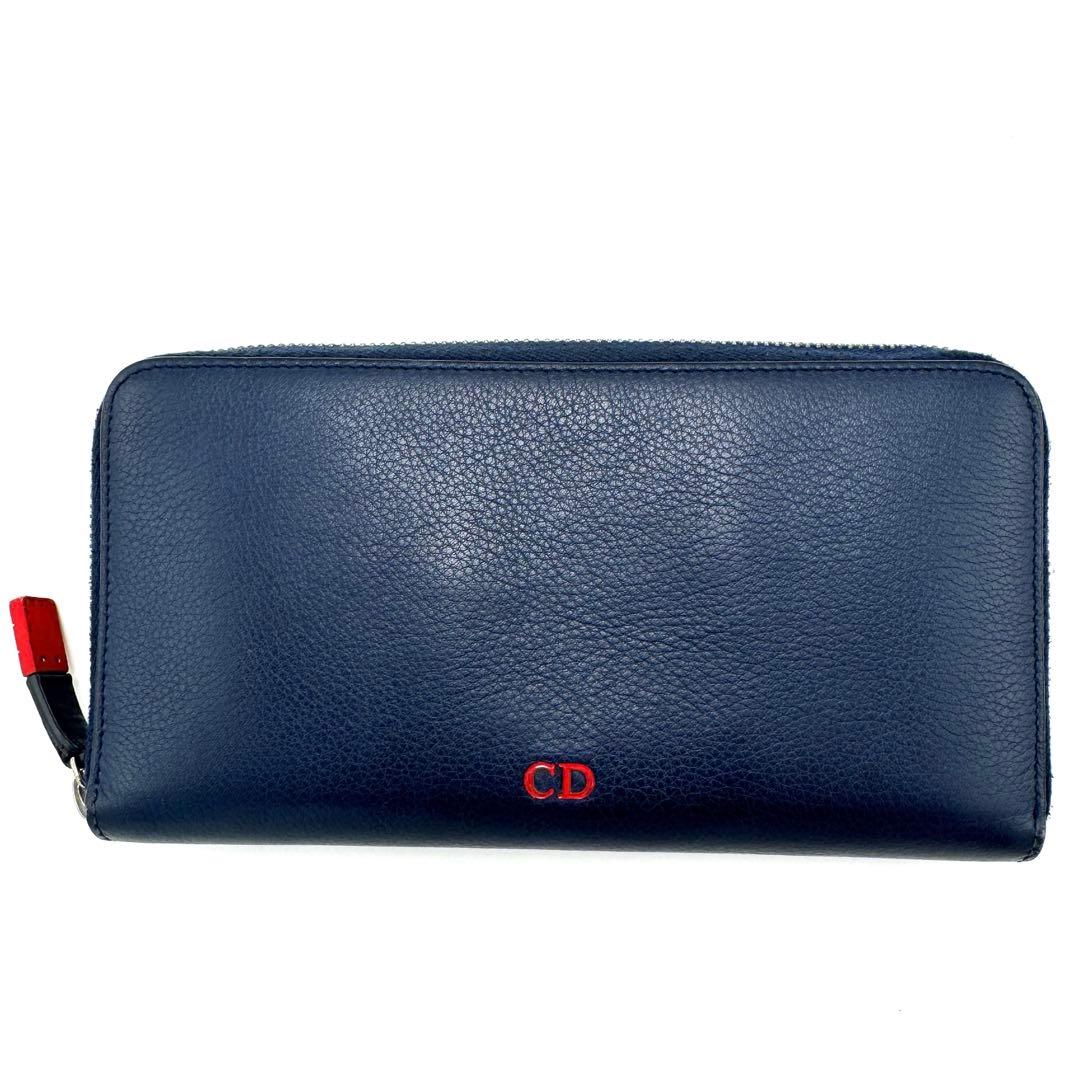 希少☆DIOR HOMME ディオールオム 長財布 CDロゴ ラウンドファスナー
