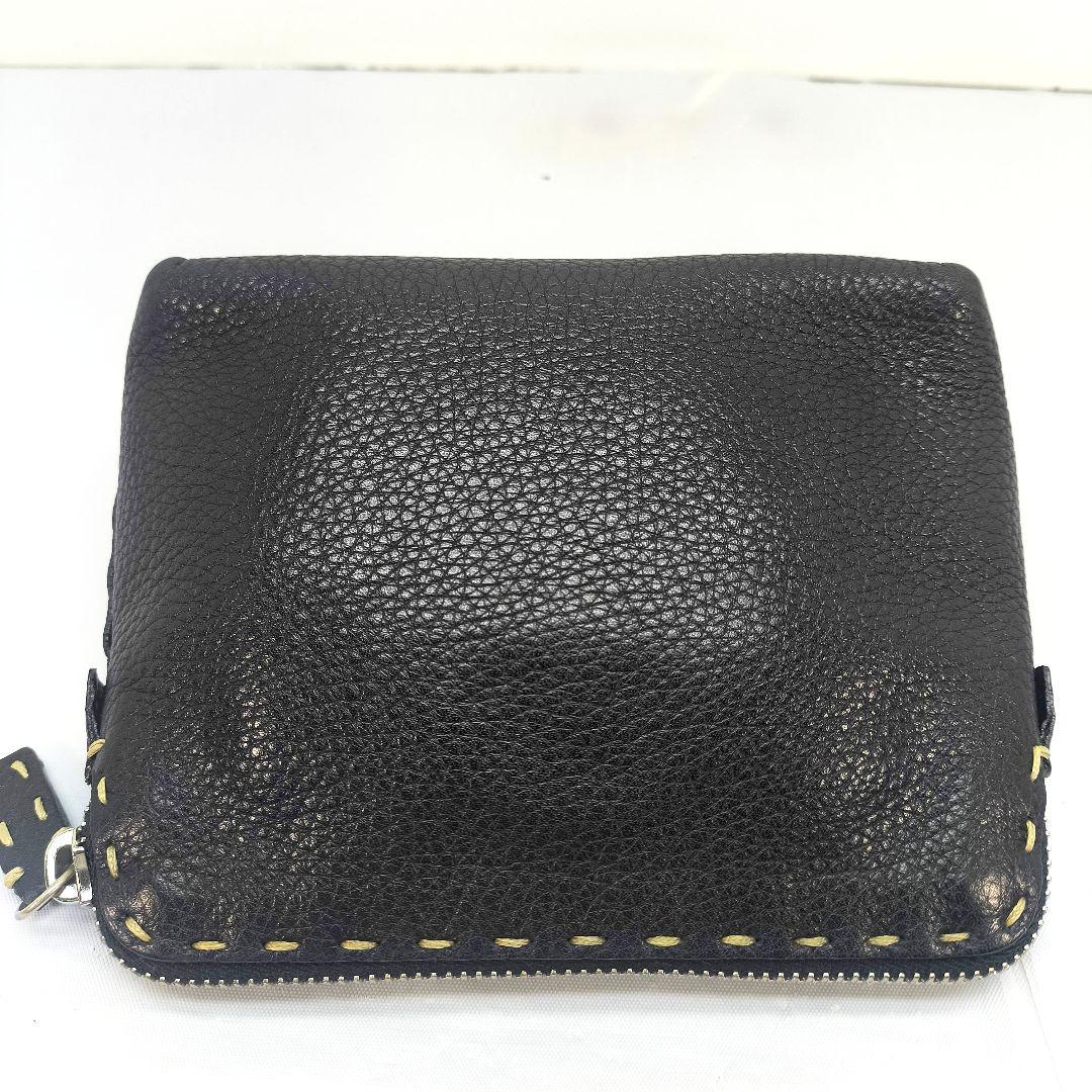 美品 フェンディ レザー ミニ ポーチ 化粧 クラッチバッグ セレリア