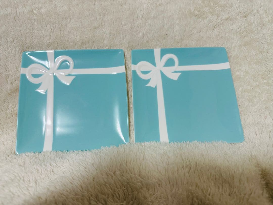 Tiffany&Co.ブルーボウデザートプレートセット　2枚セット