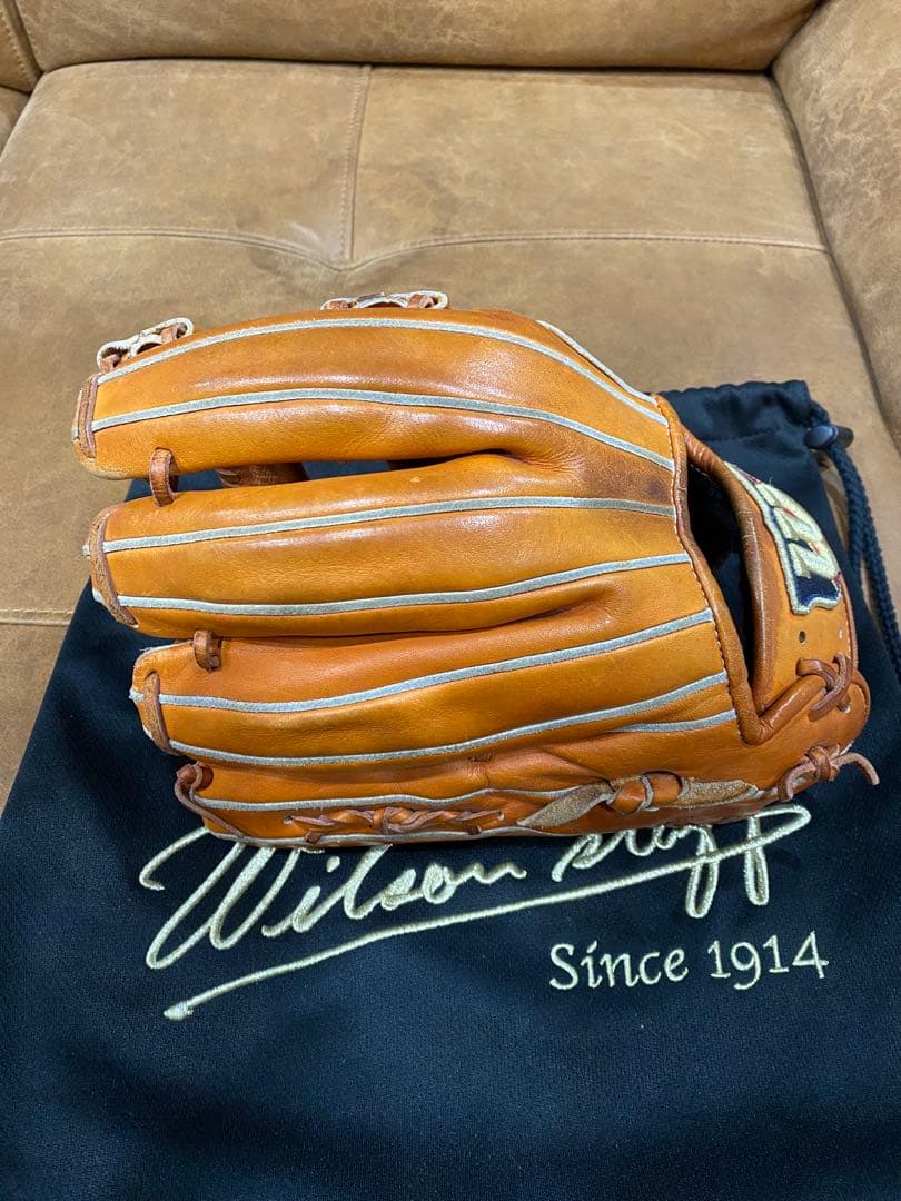 Wilson 軟式グローブ ブラウン 収納袋付き