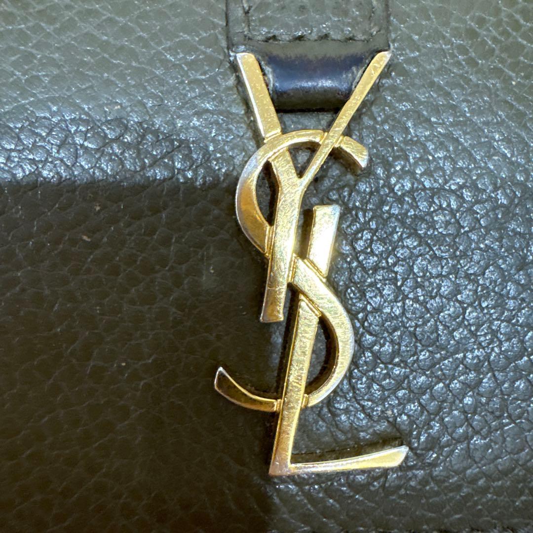 サンローラン 三つ折り財布 レザー ゴールドロゴ コンパクト