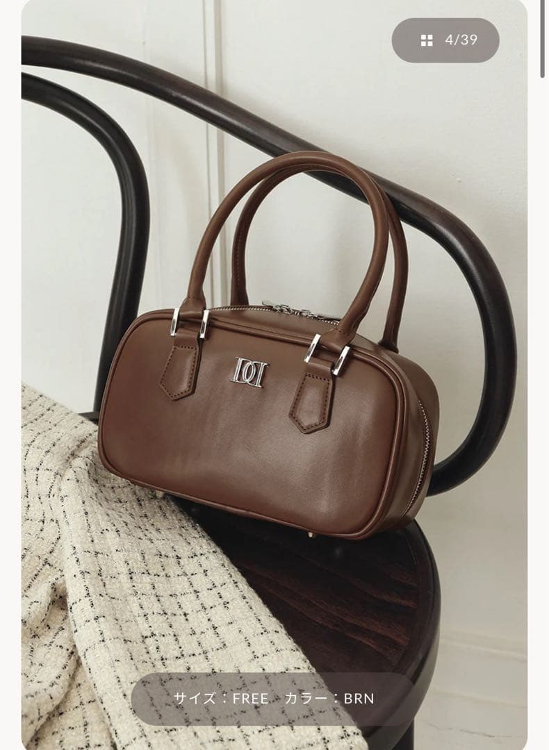 Darich ダーリッチ DDロゴレザーハンドバッグ ブラウン