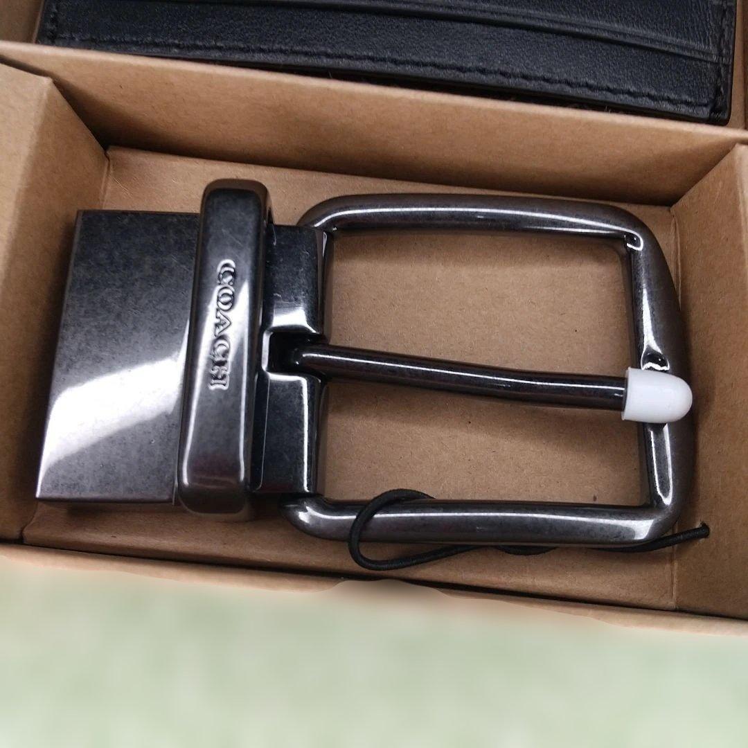 ★良品★コーチCOACH ブラックベルト＆カードケースセット
