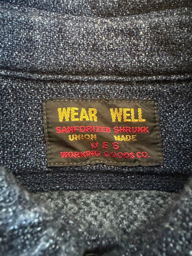 レア　ウエス　UES インディゴエクストラベビーネルシャツ　裏起毛　1 日本製