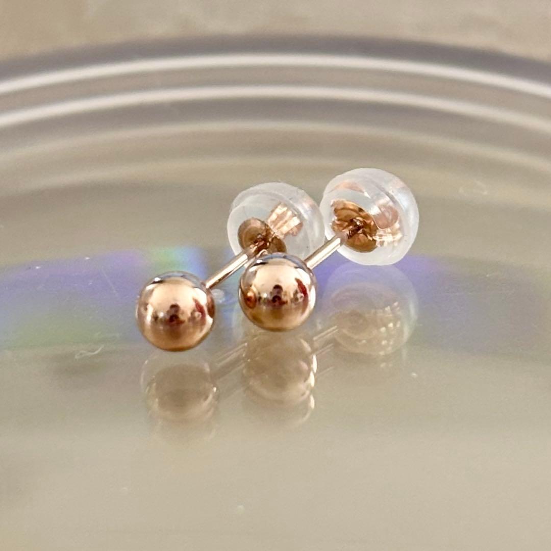 k18PG 丸玉 ピアス 4ミリ