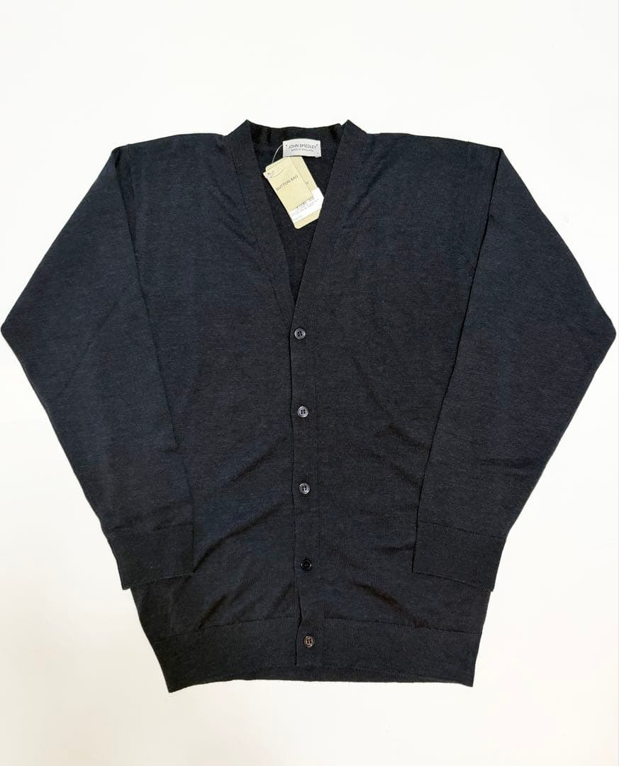 ◆新品　未使用◆ ジョンスメドレー ウール 24ゲージ カーディガン　ネイビー