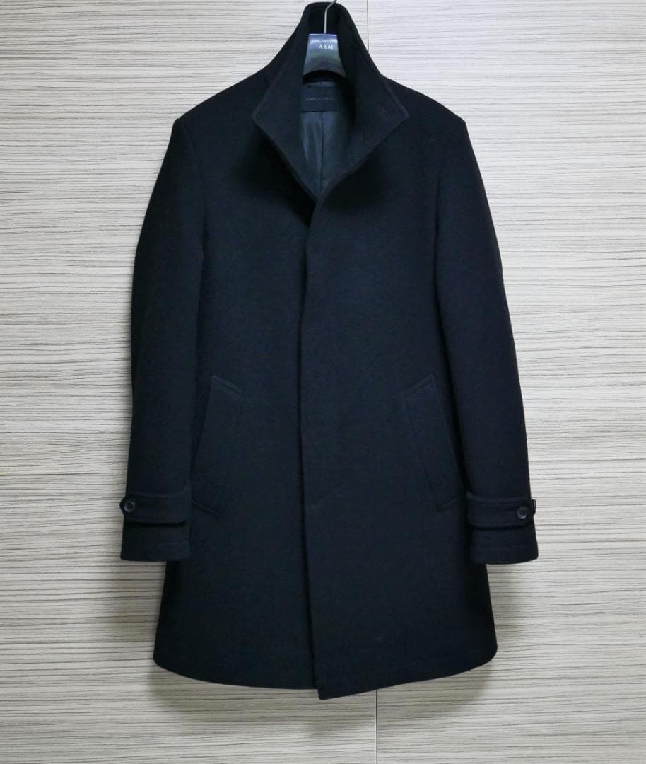 美品☆ジュンハシモト　super100’sウール　スタンドカラーコート　サイズ２
