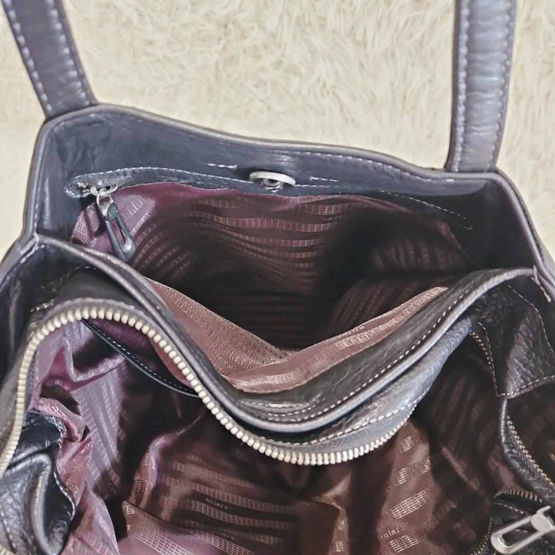 美品 aniary アニアリ トートバッグ 肩掛け 大容量 A4 黒 ブラック