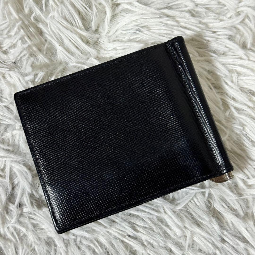 美品✨PRADA プラダ　マネークリップ 2MN077 サフィアーノ　メタルロゴ