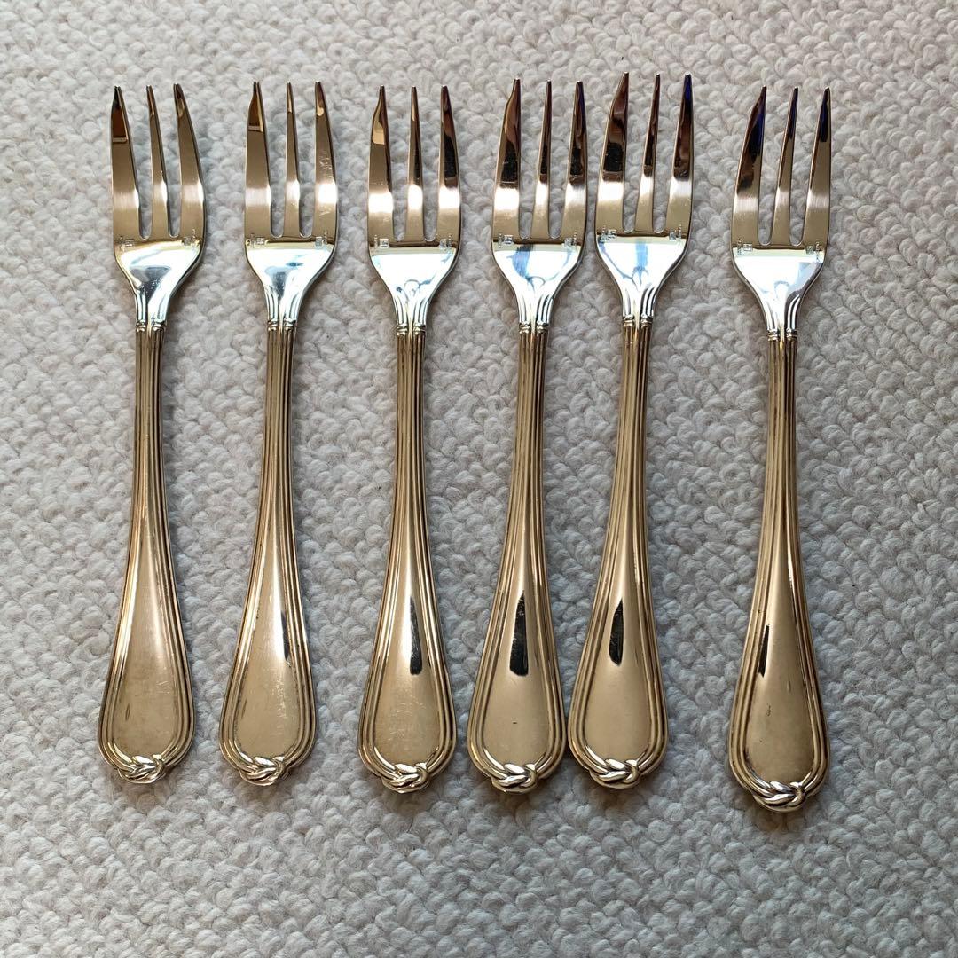 美品　クリストフル　ケーキフォーク　6本セット　銀メッキ　FRANCE刻印あり