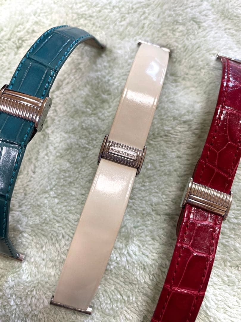 Boucheron リフレ　レザーベルトセット クロコダイル型押し　3点セット