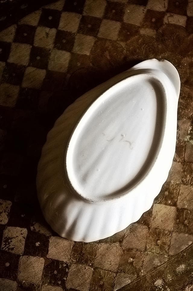 19世紀 金の貝と大きなラヴィエb パリ窯 プレート シェル アンティーク