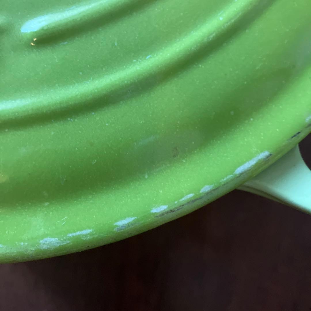 LE CREUSET ミルクパン・ホーロー鍋 グリーン　24cm 中古　保管品