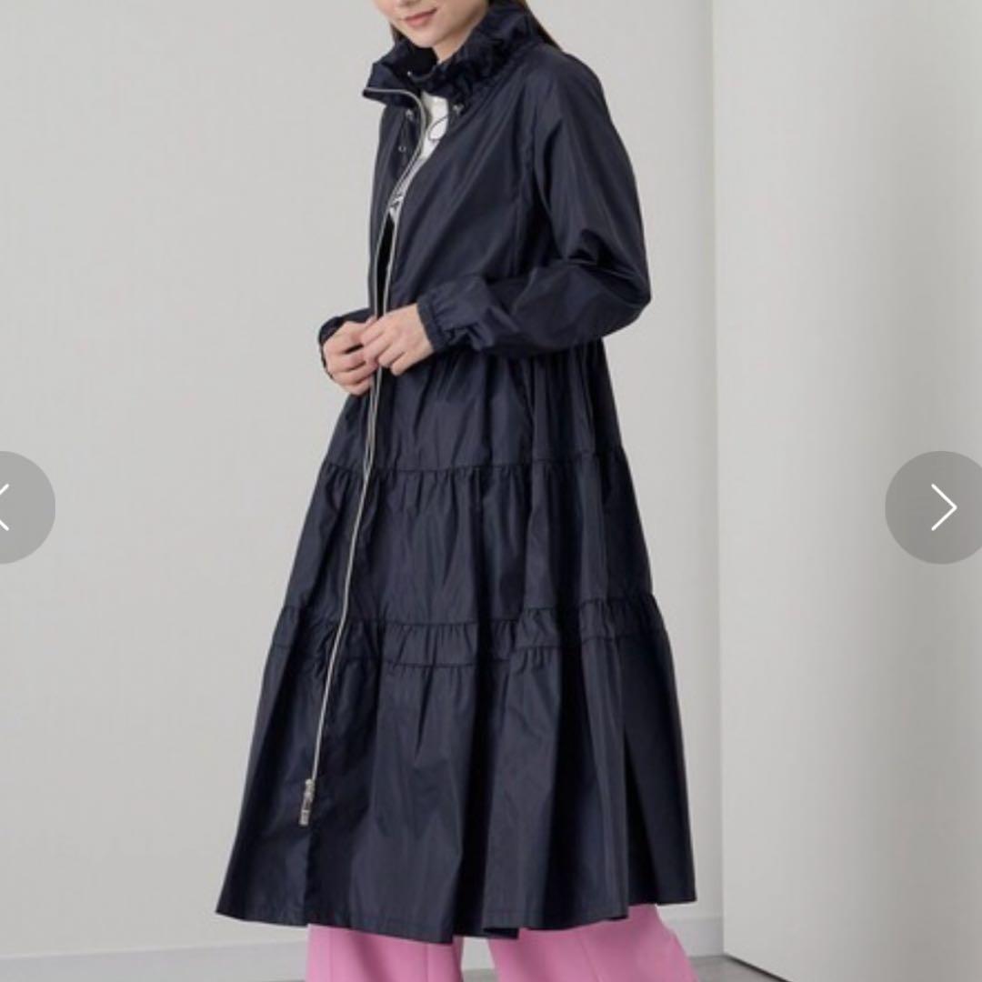 新品タグ付き　アナイ　ライトタフタロングティアードコート　ダブルファスナー　36