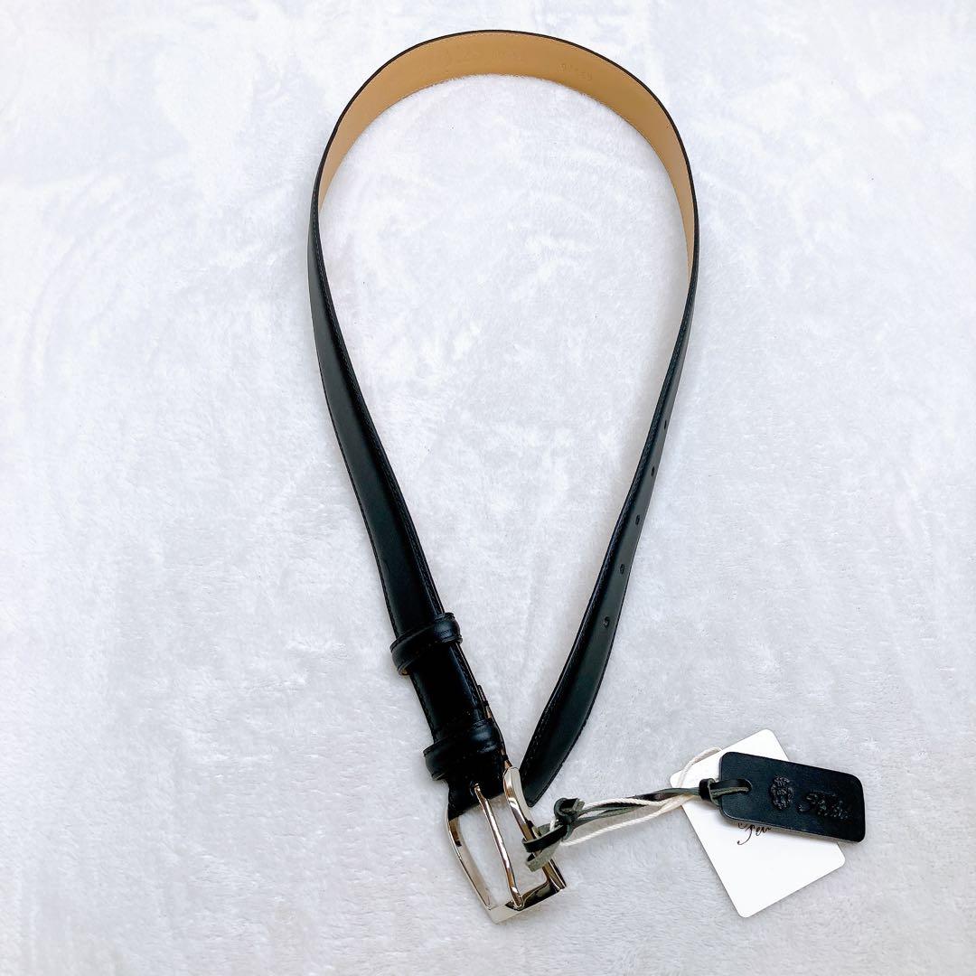 ✨未使用✨Felisi フェリージ ベルト バケッタレザー ロゴ 金具 ブラック