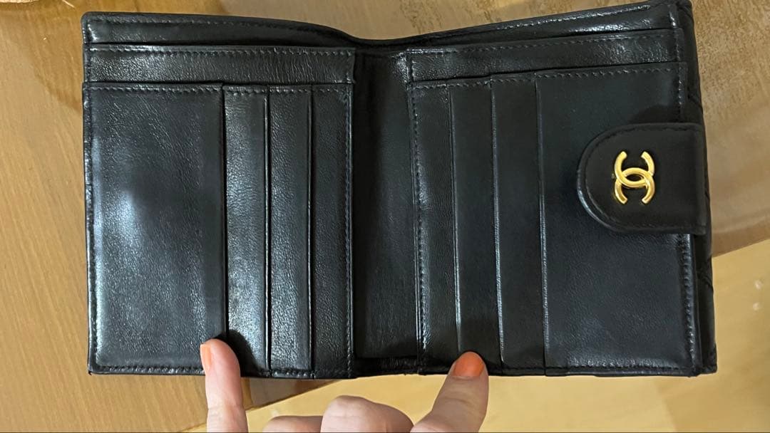 専用　シャネルCHANEL ビコローレ　Wホック　折財布　ブラック