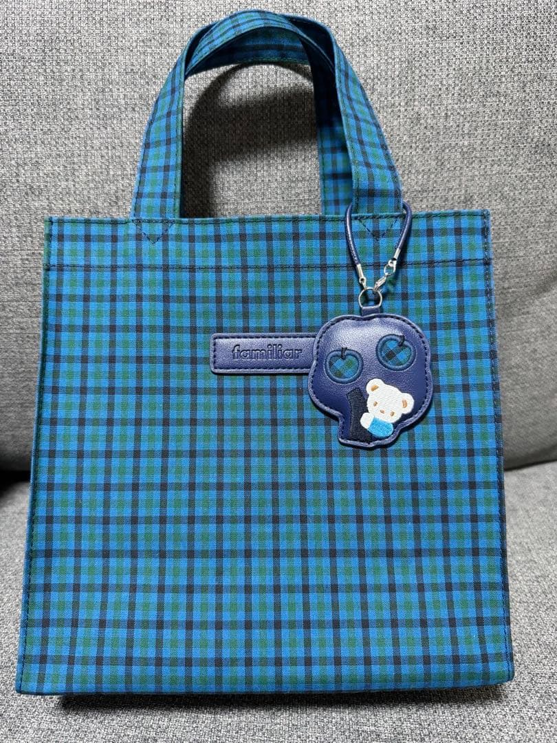 familiar ファミリア トートバッグ 青 小