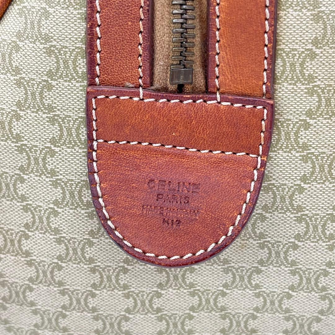CELINE ハンドバッグ ボストン ホワイトマカダム柄 トリオンフ PVC