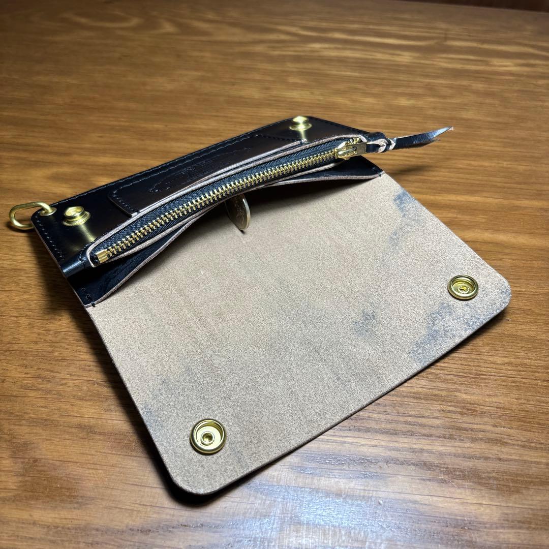 トラッカーウォレット HORWEEN社 クロムエクセル　ロング　2層タイプ　茶芯