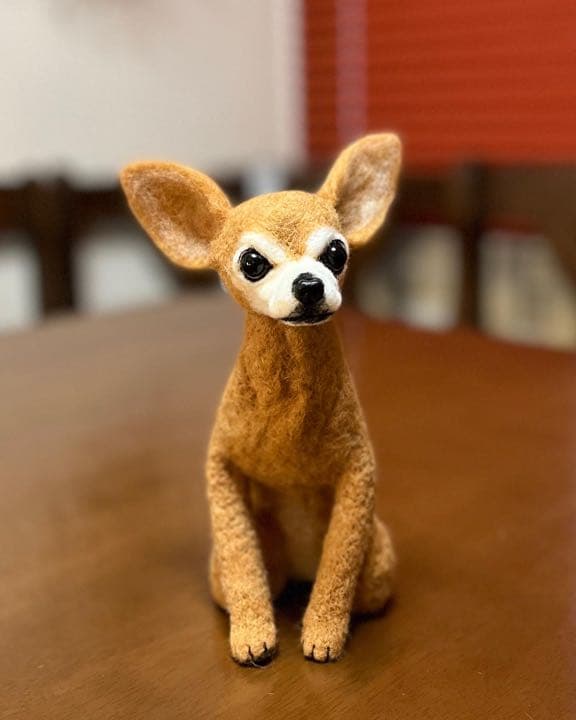 羊毛フェルト　ミックス犬(ミニチュアピンシャー&チワワ)