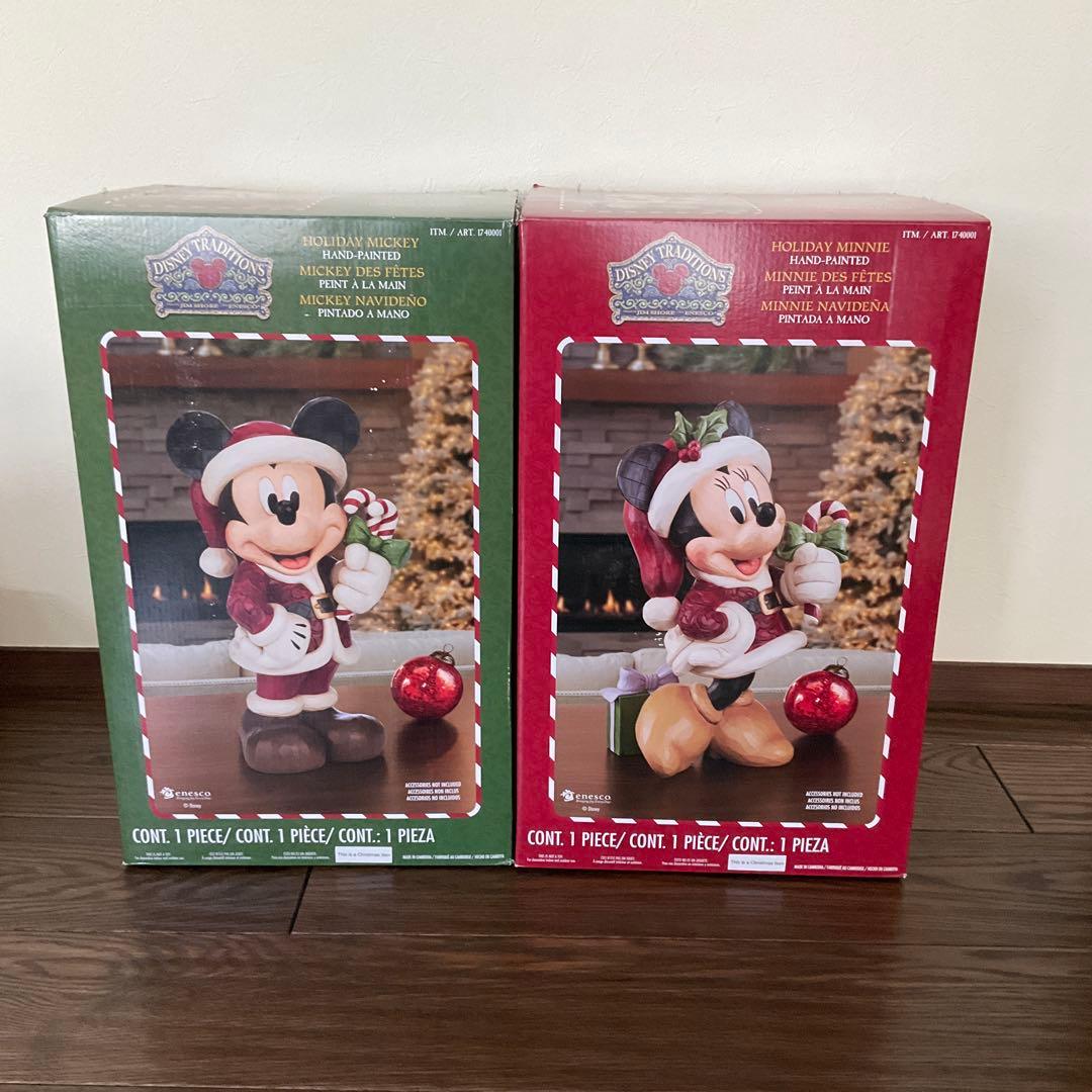 ジム ショア ディズニー ミニー　ミッキー　サンタ　置物　コストコ