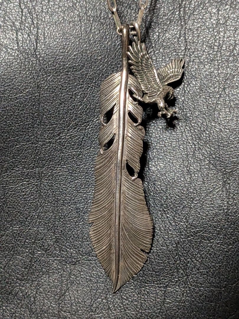 くさおアンティーク　シルバー925 イーグル　フェザー　ネックレス