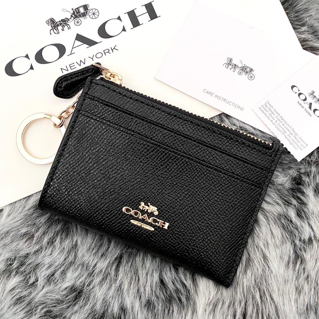 新品☆COACH コーチ　ケース　メンズ　ブラック　レザー