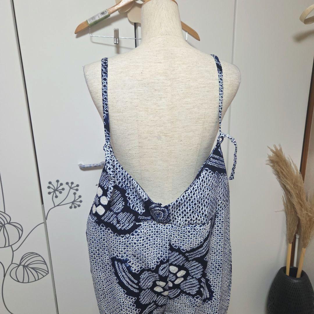 グリコ　有松絞りリメイク、有松絞りサロペット、オールインワン