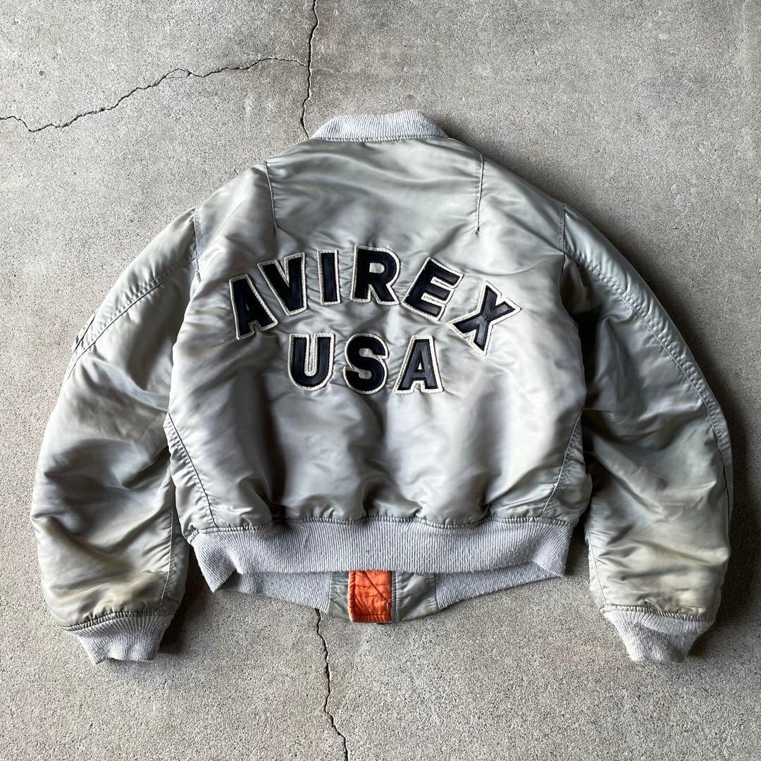 90s USA製 AVIREX MA-1 コマーシャルロゴ フライトジャケット