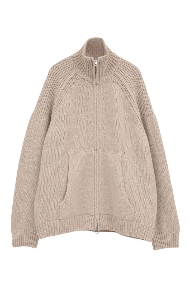 【CLANE】POCKET ZIP KNIT TOPS ベージュ