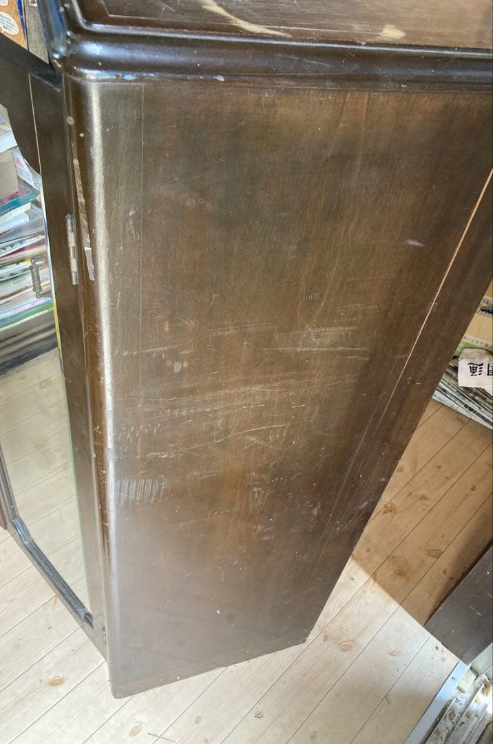 h*e様 レコードキャビネット・レコードラック 木製ガラス扉・アナログ・ヴィンテ