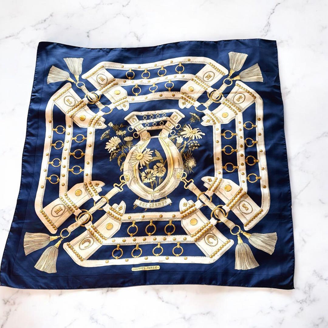 り*ま様 HERMES エルメス スカーフ カレ90 AUX CHAMPS ネイ