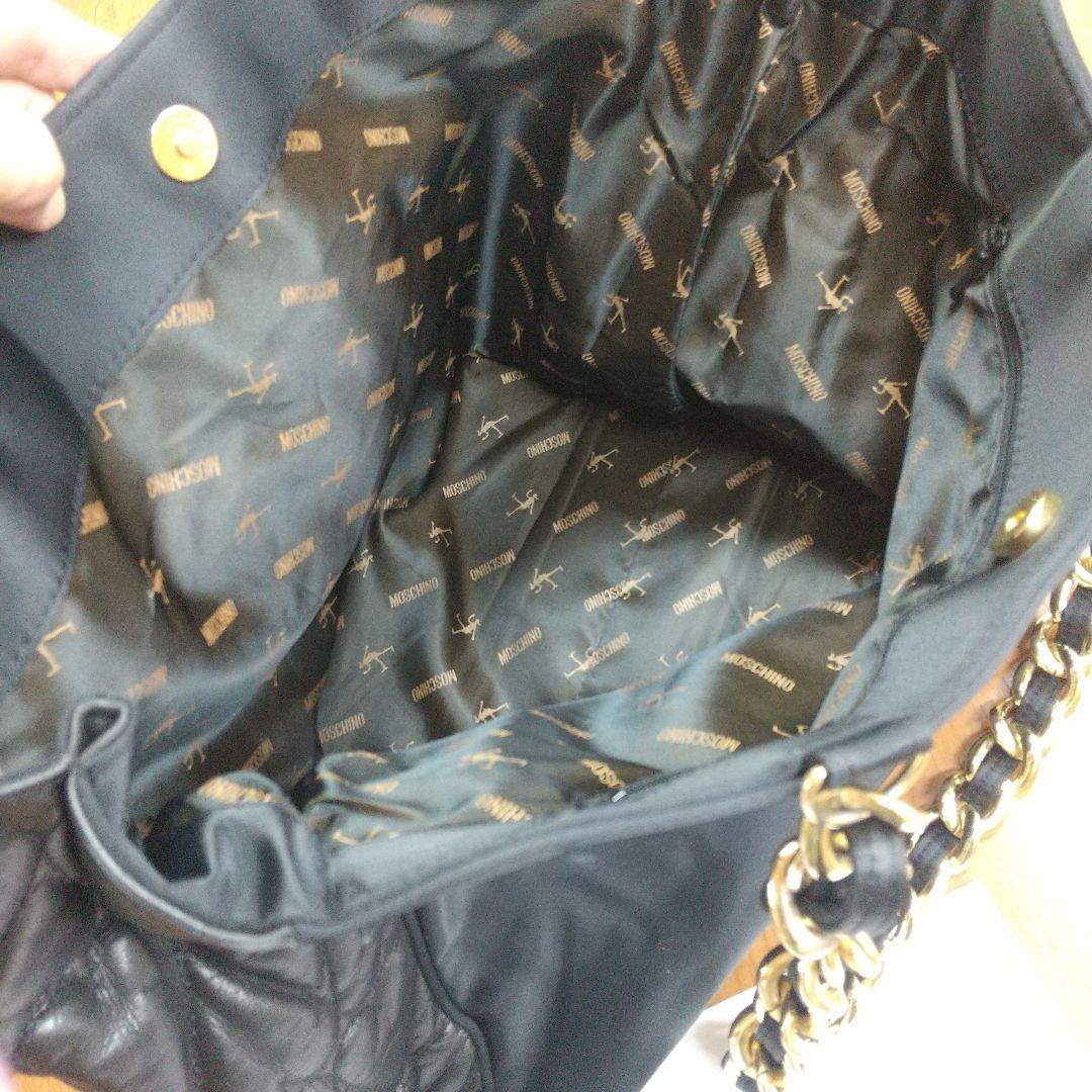 Juraモスキーノ ゴールドチェーン 大判トートバックハートキルティング