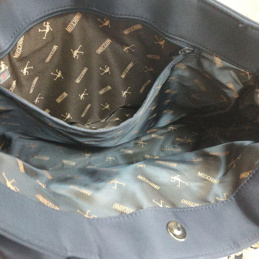 Juraモスキーノ ゴールドチェーン 大判トートバックハートキルティング