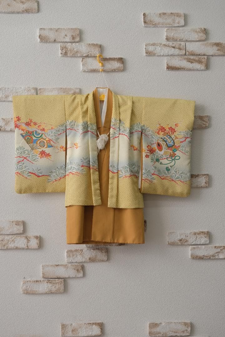 3歳　七五三　黄色 着物