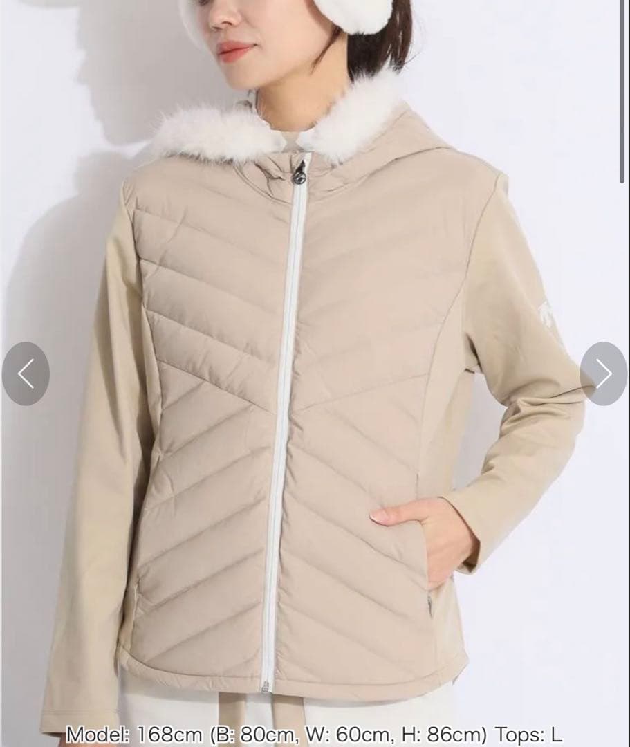 【超美品】デサントゴルフ　ハイブリッドフーディーダウンジャケット