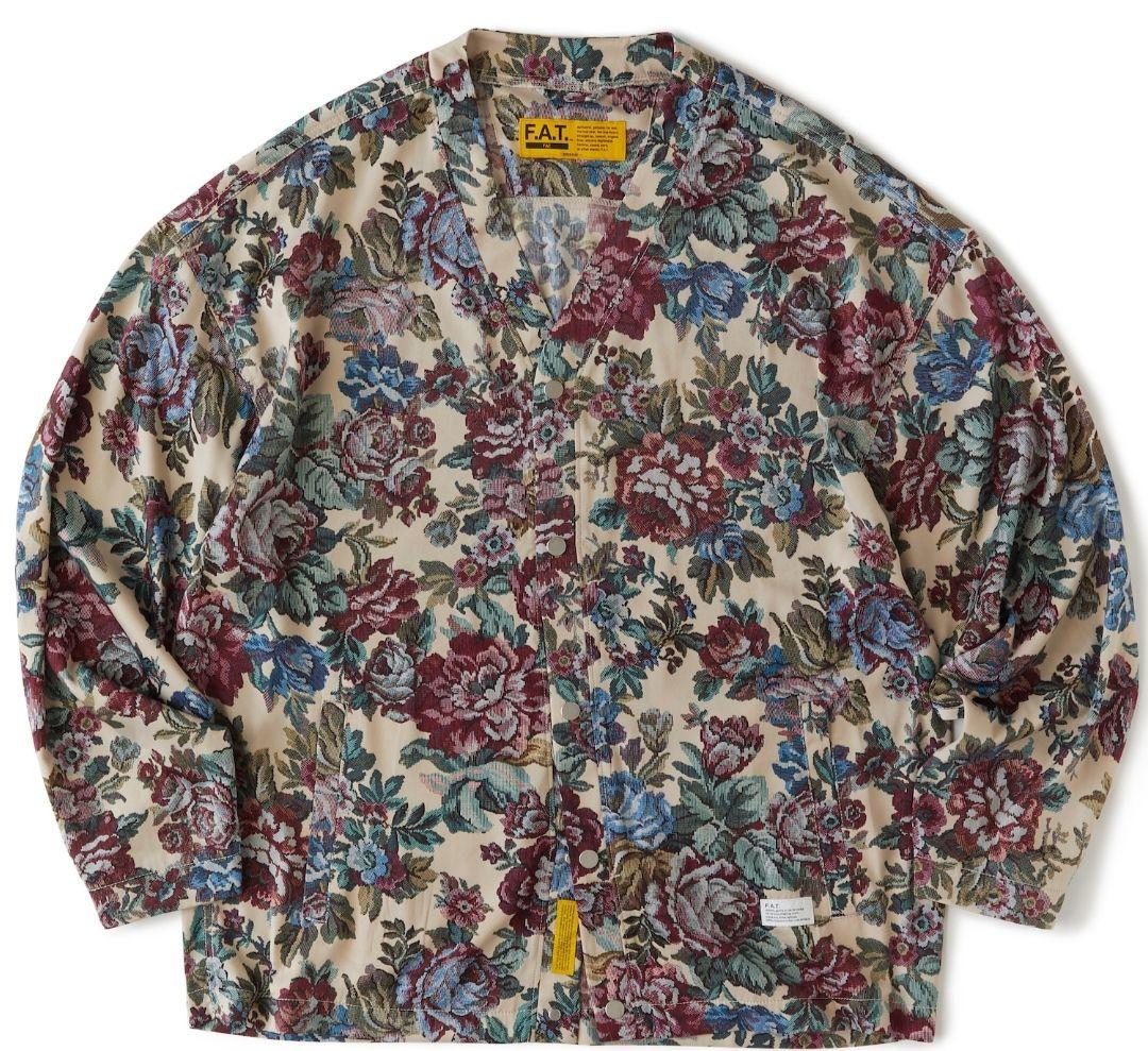 極美品FAT 総柄、花柄カーディガン BLOSSOGAN サイズFAT(XL)