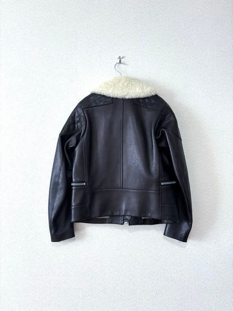 ドゥロワー　drawer ライダースジャケット　ボア襟　ムートン　ジャケット