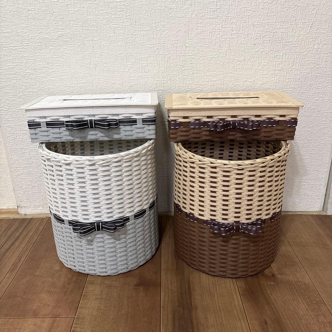 なおちゃんページ　クラフトバンド　ゴミ箱とティッシュケース4組