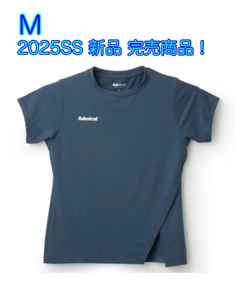 アドミラル 2025SS最新作 サイドアシメスリットTEE Tシャツ ネイビー