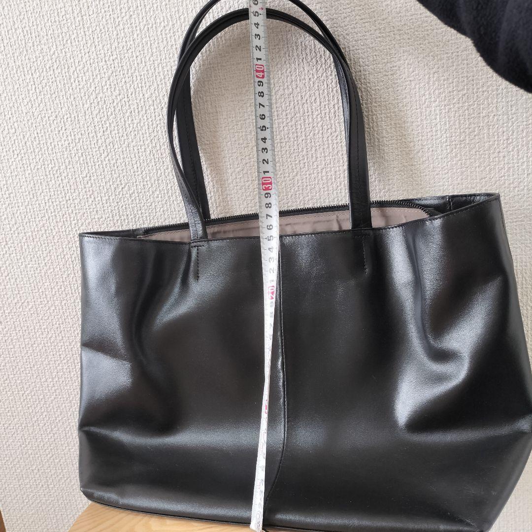 ユナイテッドアローズグリーンレーベル　レザートートバッグ　黒　ブラック　本革