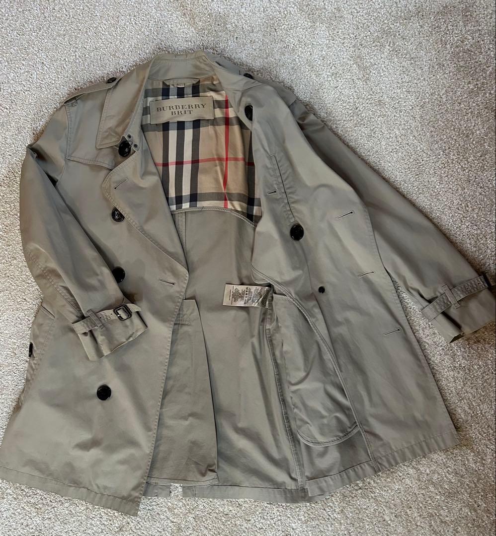 【美品】Burberry Brit ベージュ トレンチコート メンズ サイズ:L