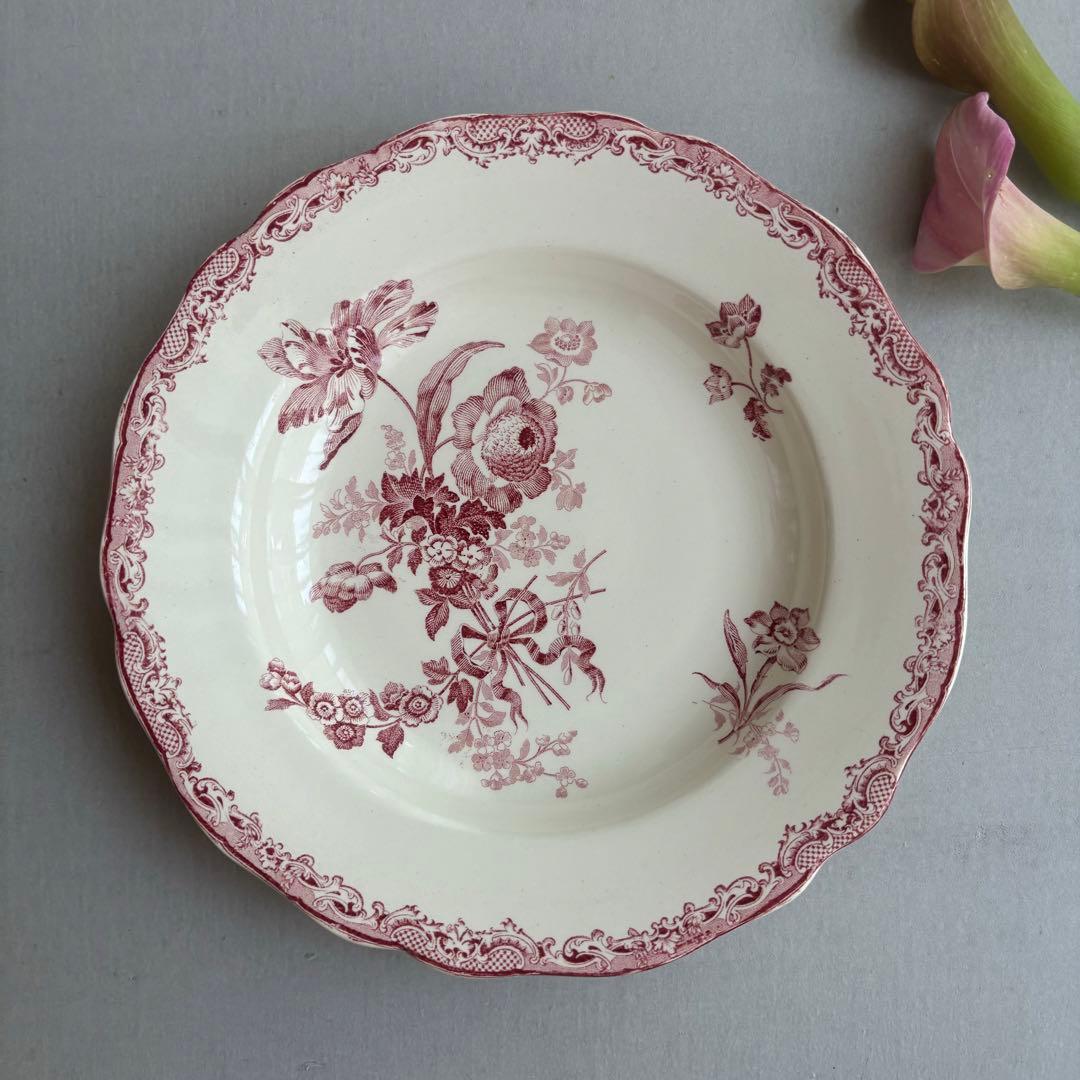 パグ❣️ フランスアンティーク サルグミンヌ fontanges 中深皿 B