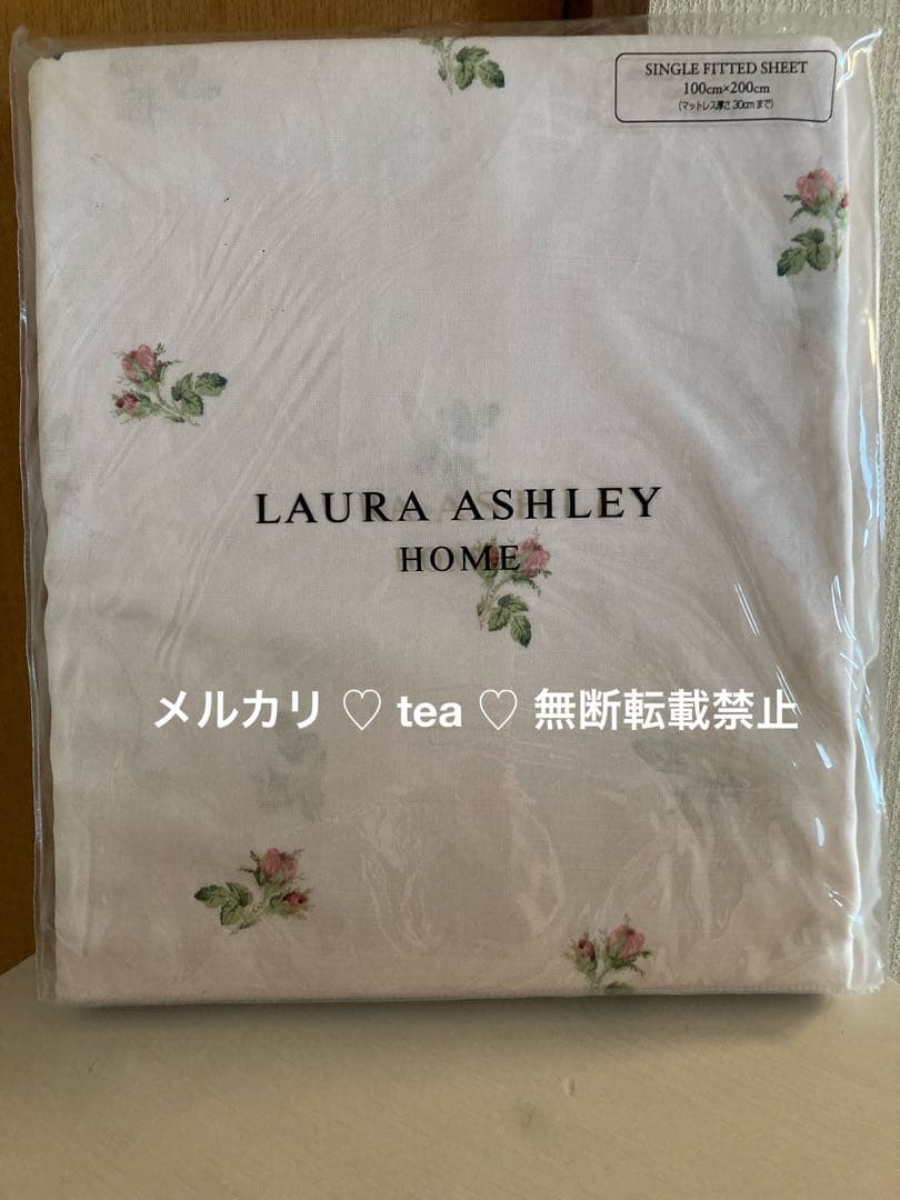 ローラアシュレイ 新品 スラブ セシリア ピンク フィティッドシーツ シングル