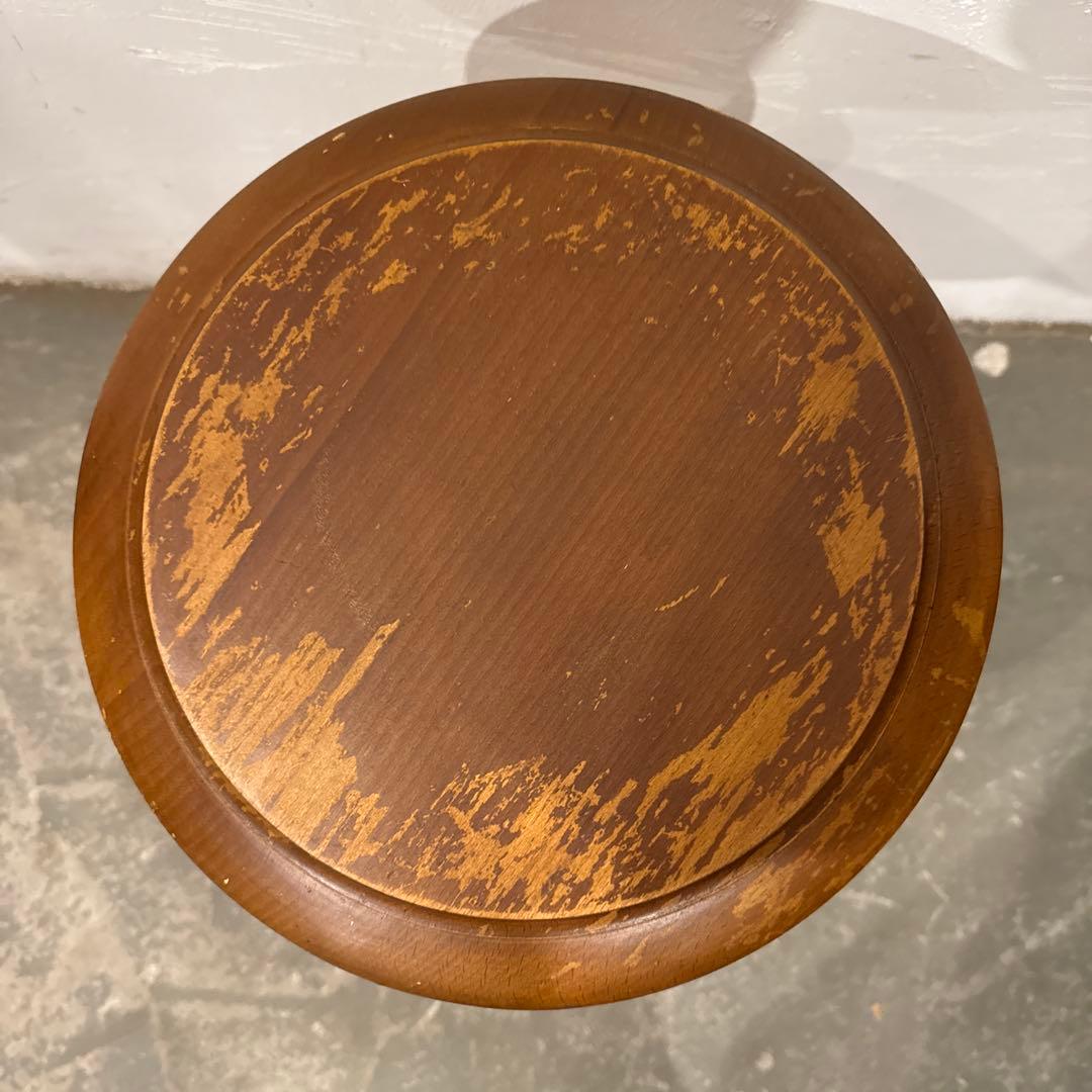 ヴィンテージ 木製サイドテーブル　ラウンドテーブル　花台