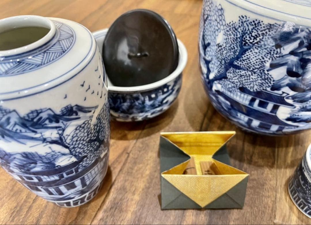 茶道具_青華山水画_皆具_平安_特泉造