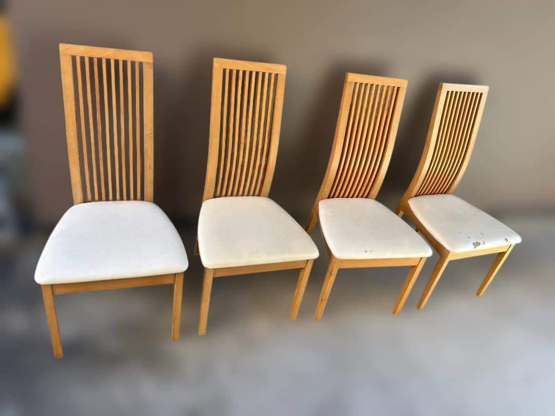 ひよはな 木製伸縮式ダイニングテーブル、チェア４脚セット