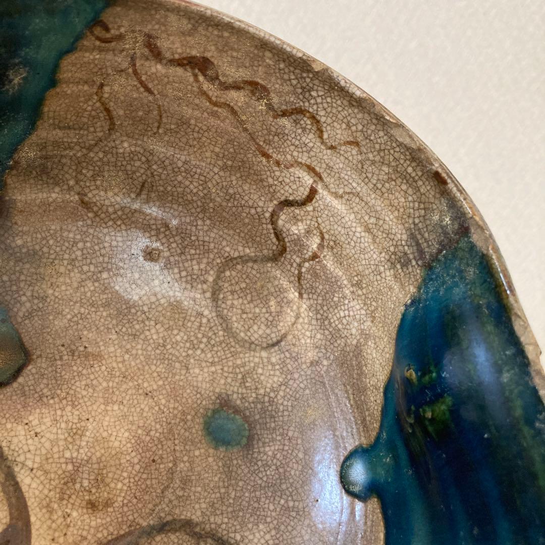 古瀬戸　織部　時代抹茶茶碗　江戸末〜明治〈検 絵志野　加藤春岱　美濃焼