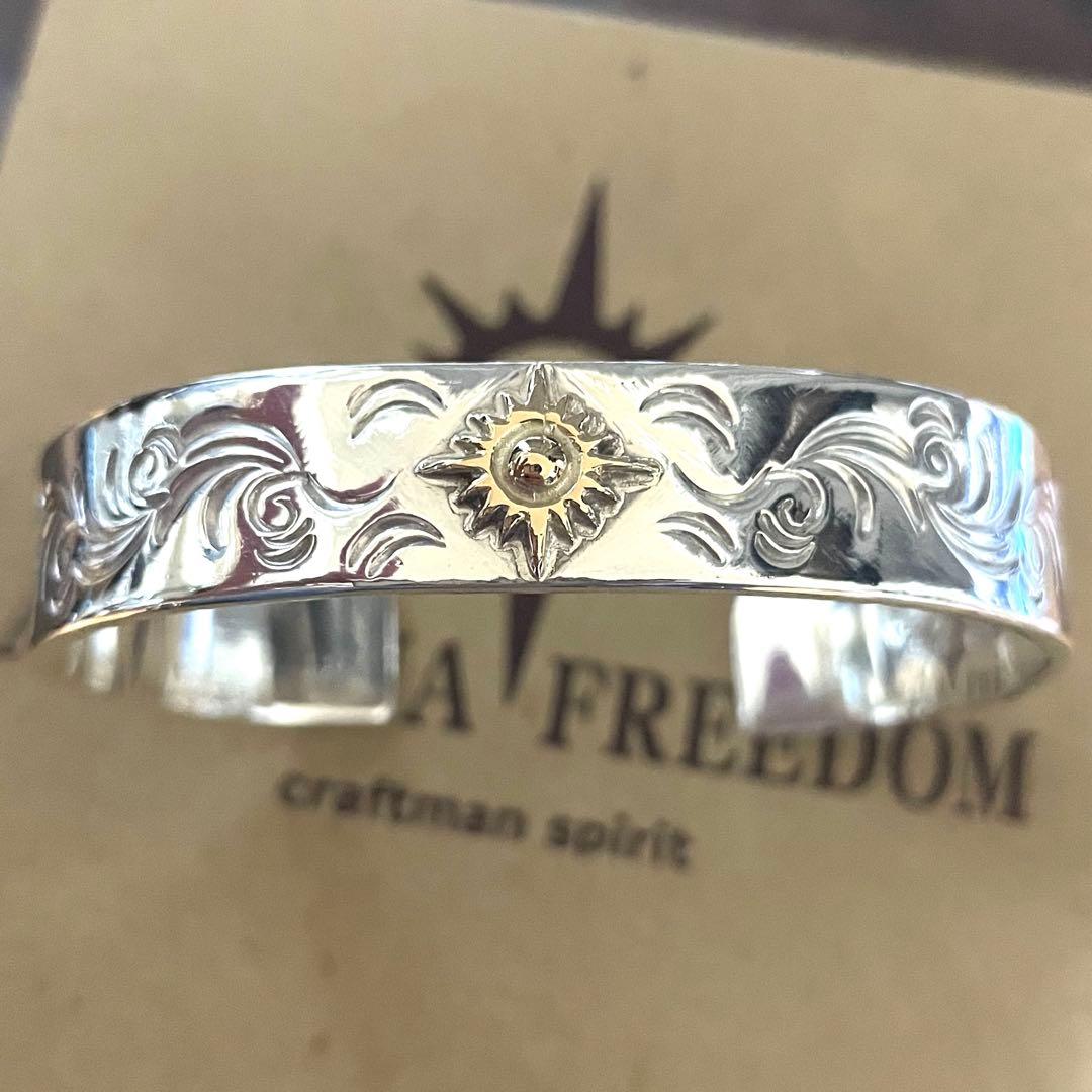 B-46 極美品　アリゾナフリーダム バングル　12mm k18 太陽神　金